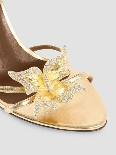 Giuseppe Zanotti Women's Clandestino 95MM Crystal-Embellished Leather Sandals - Gold | Thumbnail 6 Giuseppe Zanotti Women's Clandestino 95MM Crystal-Embellished Leather Sandals - Gold | Thumbnail 6