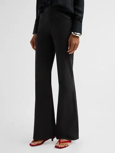 Vince Women's Stretch Cotton Flare Pants - Black - Size 8 | Thumbnail 4 Vince Women's Stretch Cotton Flare Pants - Black - Size 8 | Thumbnail 4