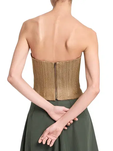 TWP Women's Jillian Chevron Linen-Blend Bustier - Kelp | Thumbnail 5 TWP Women's Jillian Chevron Linen-Blend Bustier - Kelp | Thumbnail 5