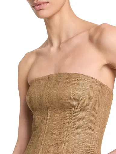 TWP Women's Jillian Chevron Linen-Blend Bustier - Kelp | Thumbnail 6 TWP Women's Jillian Chevron Linen-Blend Bustier - Kelp | Thumbnail 6