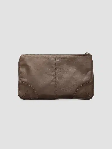 Prada Men's Leather Pouch - Brown | Thumbnail 3 Prada Men's Leather Pouch - Brown | Thumbnail 3
