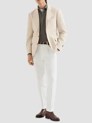 Brunello Cucinelli Men's Cashmere Knit Polo Shirt - Military | Thumbnail 6 Brunello Cucinelli Men's Cashmere Knit Polo Shirt - Military | Thumbnail 6