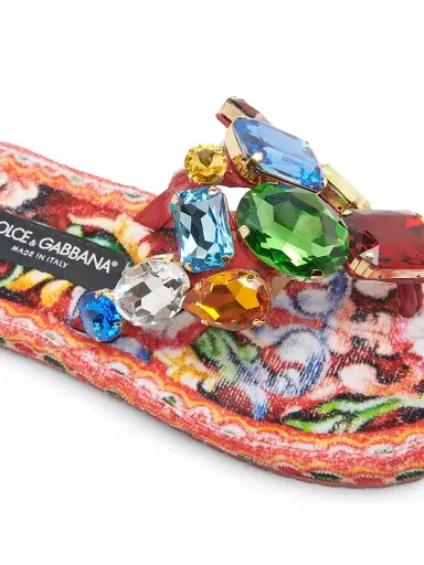 Dolce & Gabbana Women's Carretto Embellished Leather Thong Sandals - Carretto | Thumbnail 5 Dolce & Gabbana Women's Carretto Embellished Leather Thong Sandals - Carretto | Thumbnail 5