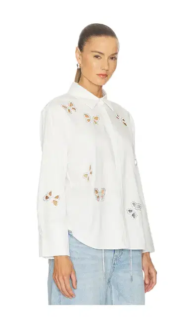 Alice + Olivia Alice + Olivia Finely Embellished Buttondown With Cutouts | Thumbnail 2 Alice + Olivia Alice + Olivia Finely Embellished Buttondown With Cutouts | Thumbnail 2