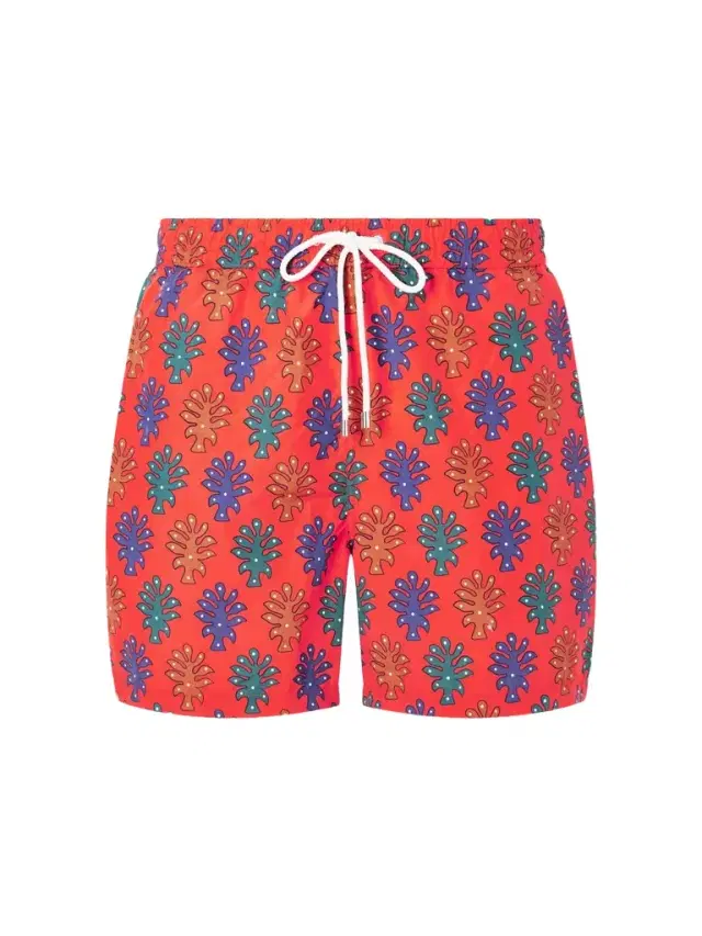 Straight-Leg Mid-Length Printed Swim Shorts - Men Straight-Leg Mid-Length Printed Swim Shorts - Men