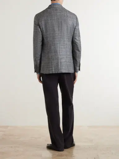 Lardini Prince Of Wales Checked Wool, Silk and Cashmere-Blend Blazer - Men | Thumbnail 4 Lardini Prince Of Wales Checked Wool, Silk and Cashmere-Blend Blazer - Men | Thumbnail 4