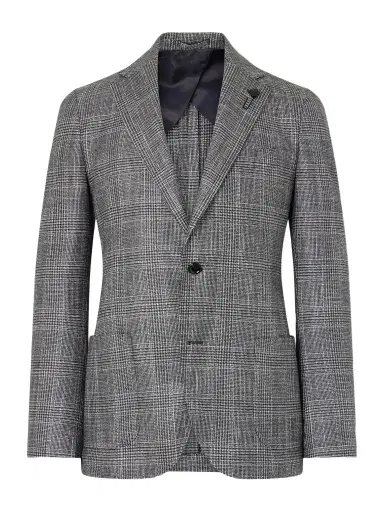 Lardini Prince Of Wales Checked Wool, Silk and Cashmere-Blend Blazer - Men | Thumbnail 1 Lardini Prince Of Wales Checked Wool, Silk and Cashmere-Blend Blazer - Men | Thumbnail 1
