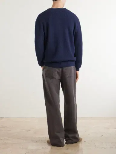 The Elder Statesman Waffle-Knit Cashmere Henley Sweater - Men | Thumbnail 4 The Elder Statesman Waffle-Knit Cashmere Henley Sweater - Men | Thumbnail 4