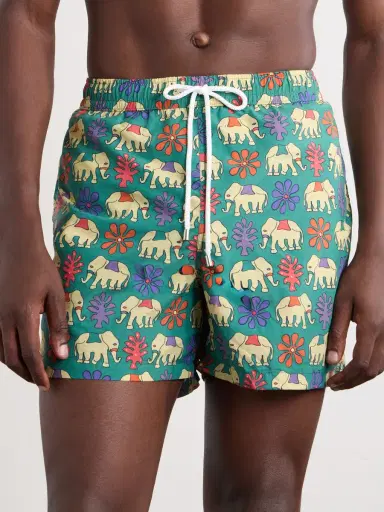 Drake's Straight-Leg Mid-Length Printed Swim Shorts - Men | Thumbnail 2 Drake's Straight-Leg Mid-Length Printed Swim Shorts - Men | Thumbnail 2