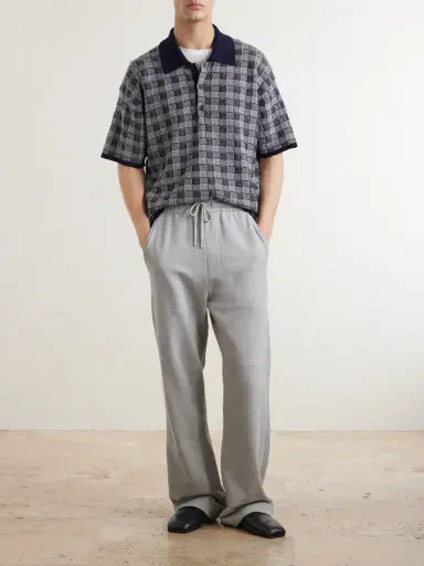 The Elder Statesman Checked Cashmere Polo Shirt - Men | Thumbnail 2 The Elder Statesman Checked Cashmere Polo Shirt - Men | Thumbnail 2