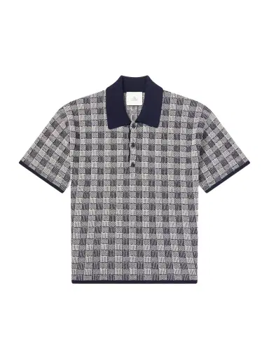 The Elder Statesman Checked Cashmere Polo Shirt - Men | Thumbnail 1 The Elder Statesman Checked Cashmere Polo Shirt - Men | Thumbnail 1