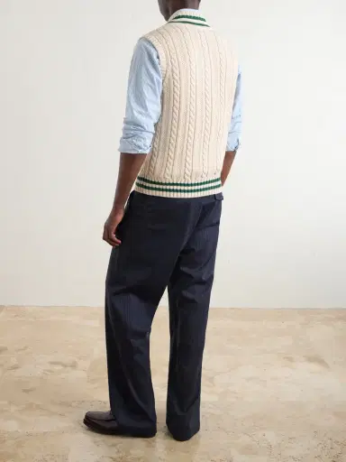 Drake's Cricket Knitted Cotton and Cashmere-Blend Vest - Men | Thumbnail 4 Drake's Cricket Knitted Cotton and Cashmere-Blend Vest - Men | Thumbnail 4