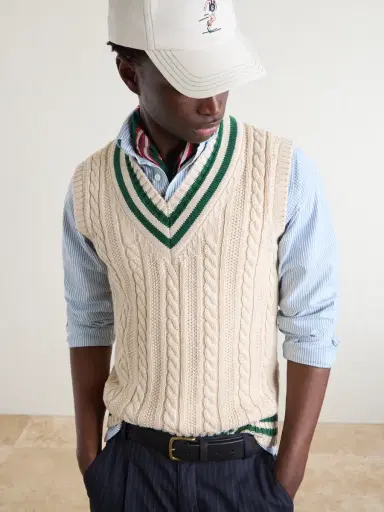 Drake's Cricket Knitted Cotton and Cashmere-Blend Vest - Men | Thumbnail 5 Drake's Cricket Knitted Cotton and Cashmere-Blend Vest - Men | Thumbnail 5