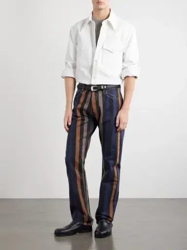 Versace Straight-Leg Striped Jeans - Men | Thumbnail 2 Versace Straight-Leg Striped Jeans - Men | Thumbnail 2