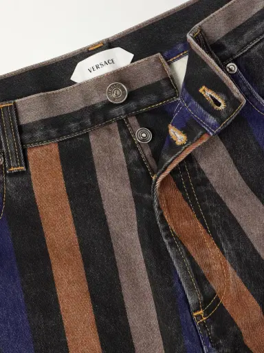 Versace Straight-Leg Striped Jeans - Men | Thumbnail 6 Versace Straight-Leg Striped Jeans - Men | Thumbnail 6