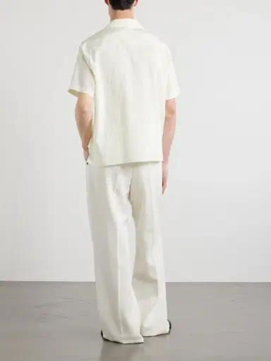 Versace Striped Cotton and Silk-Blend Jacquard Shirt - Men | Thumbnail 4 Versace Striped Cotton and Silk-Blend Jacquard Shirt - Men | Thumbnail 4