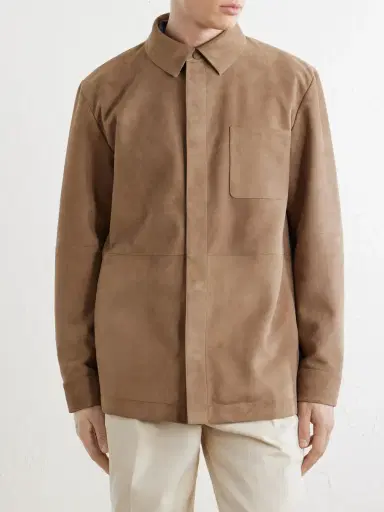 Canali Paneled Suede Overshirt - Men | Thumbnail 3 Canali Paneled Suede Overshirt - Men | Thumbnail 3