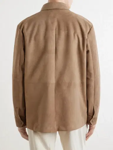 Canali Paneled Suede Overshirt - Men | Thumbnail 4 Canali Paneled Suede Overshirt - Men | Thumbnail 4