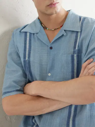 Kardo Rohit Embroidered Cotton Shirt - Men | Thumbnail 5 Kardo Rohit Embroidered Cotton Shirt - Men | Thumbnail 5