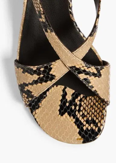 Khaite Liria Kitten Heel Sandal In Python-Embossed Taupe | Thumbnail 3 Khaite Liria Kitten Heel Sandal In Python-Embossed Taupe | Thumbnail 3