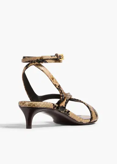 Khaite Liria Kitten Heel Sandal In Python-Embossed Taupe | Thumbnail 4 Khaite Liria Kitten Heel Sandal In Python-Embossed Taupe | Thumbnail 4