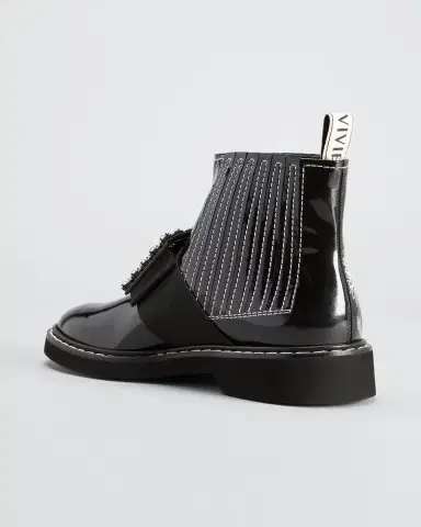 Roger Vivier Viv Ranger Patent Leather Pilgrim Buckle Booties | Thumbnail 3 Roger Vivier Viv Ranger Patent Leather Pilgrim Buckle Booties | Thumbnail 3