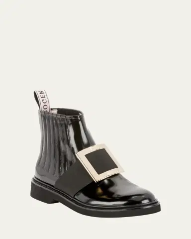 Roger Vivier Viv Ranger Patent Leather Pilgrim Buckle Booties | Thumbnail 4 Roger Vivier Viv Ranger Patent Leather Pilgrim Buckle Booties | Thumbnail 4