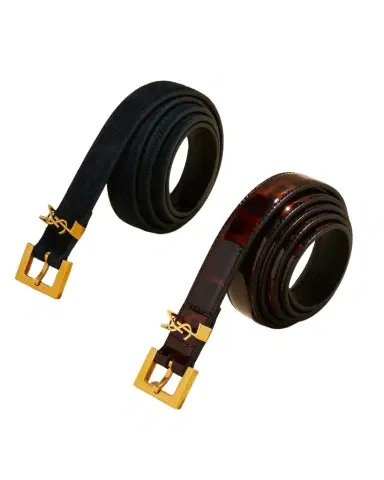 Saint Laurent YSL Monogram Leather Belt | Thumbnail 1 Saint Laurent YSL Monogram Leather Belt | Thumbnail 1