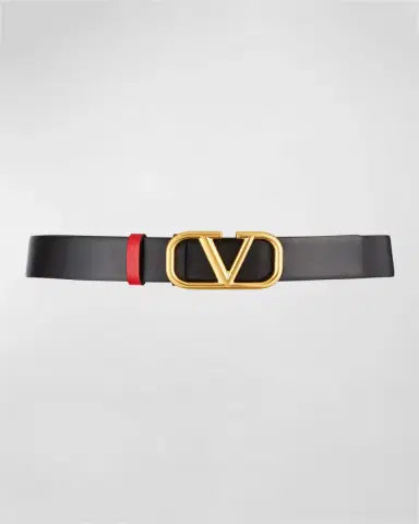 Valentino Garavani VLogo Reversible Leather Belt, 30mm | Thumbnail 4 Valentino Garavani VLogo Reversible Leather Belt, 30mm | Thumbnail 4