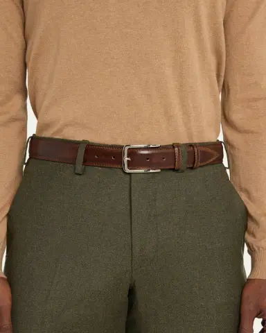 Bontoni Men's 35mm Burnished Leather Belt | Thumbnail 2 Bontoni Men's 35mm Burnished Leather Belt | Thumbnail 2