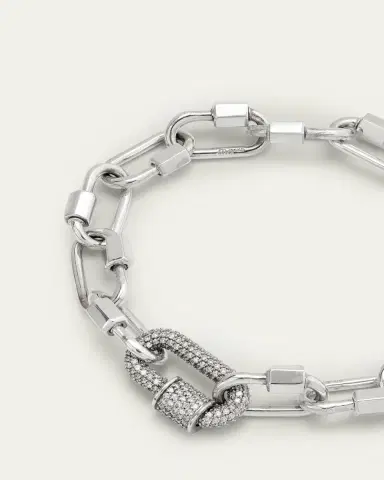 Marla Aaron Sterling Silver Babylock Bracelet with 14K White Gold All Stone Chubby Babylock | Thumbnail 3 Marla Aaron Sterling Silver Babylock Bracelet with 14K White Gold All Stone Chubby Babylock | Thumbnail 3