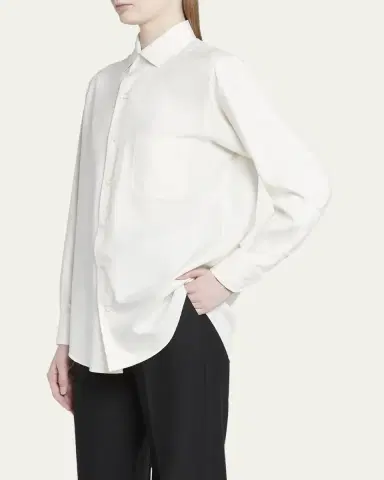 Loro Piana Andre Button Down Silk Blouse | Thumbnail 4 Loro Piana Andre Button Down Silk Blouse | Thumbnail 4