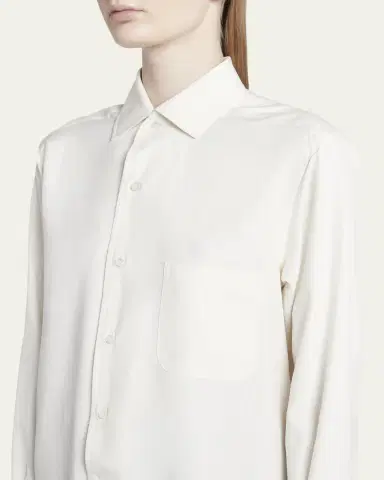 Loro Piana Andre Button Down Silk Blouse | Thumbnail 5 Loro Piana Andre Button Down Silk Blouse | Thumbnail 5