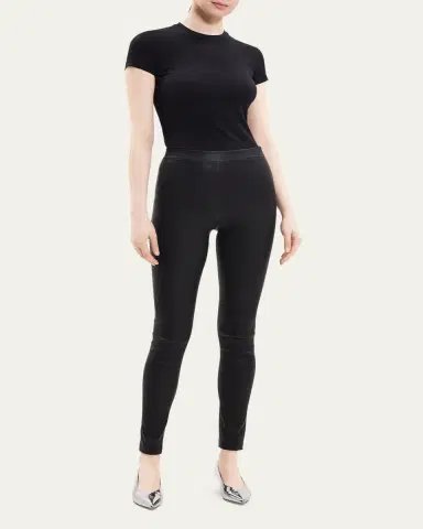Theory Adbelle High-Waist Leather Leggings | Thumbnail 2 Theory Adbelle High-Waist Leather Leggings | Thumbnail 2
