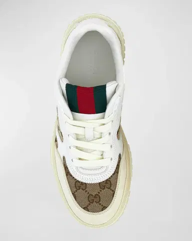 Gucci ReWeb GG Low-Top Leather Sneakers | Thumbnail 3 Gucci ReWeb GG Low-Top Leather Sneakers | Thumbnail 3