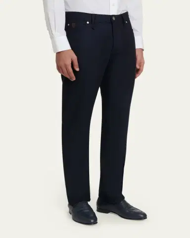 Brioni Men's Meribel Wool Flannel 5-Pocket Pants | Thumbnail 4 Brioni Men's Meribel Wool Flannel 5-Pocket Pants | Thumbnail 4