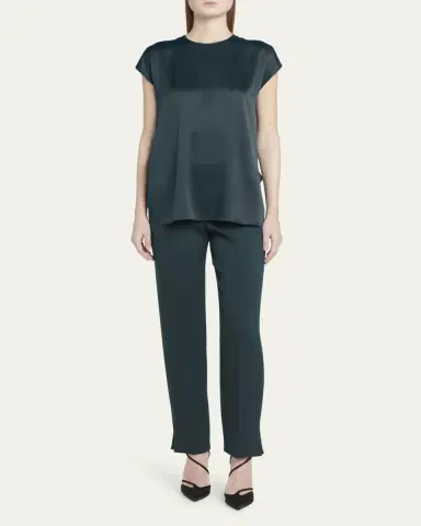 Giorgio Armani Short Sleeve Silk Blouse | Thumbnail 2 Giorgio Armani Short Sleeve Silk Blouse | Thumbnail 2