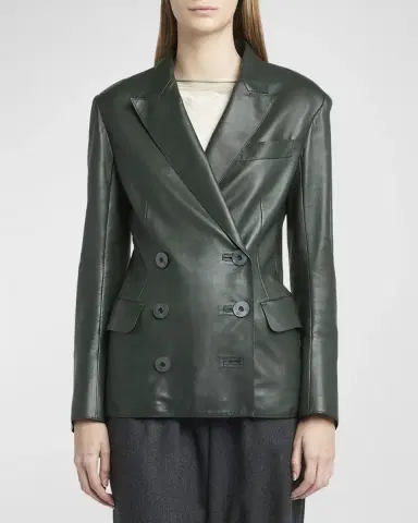 Giorgio Armani Tailored Leather Blazer Jacket | Thumbnail 3 Giorgio Armani Tailored Leather Blazer Jacket | Thumbnail 3