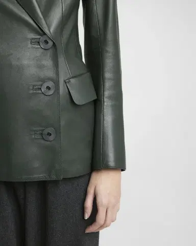 Giorgio Armani Tailored Leather Blazer Jacket | Thumbnail 4 Giorgio Armani Tailored Leather Blazer Jacket | Thumbnail 4