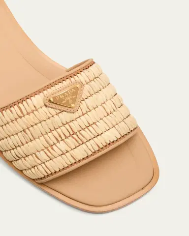 Prada Stuoia Raffia Easy Slide Sandals | Thumbnail 5 Prada Stuoia Raffia Easy Slide Sandals | Thumbnail 5