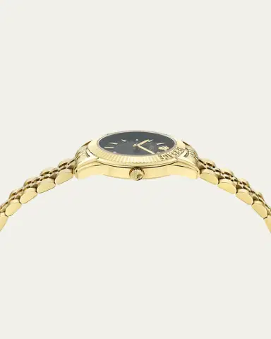 Versace 30mm Greca Time Watch with Bracelet Strap, Gold/Black | Thumbnail 3 Versace 30mm Greca Time Watch with Bracelet Strap, Gold/Black | Thumbnail 3