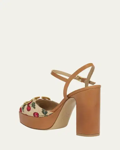 Valentino Garavani VLogo Cherry Ankle-Strap Platform Sandals | Thumbnail 2 Valentino Garavani VLogo Cherry Ankle-Strap Platform Sandals | Thumbnail 2