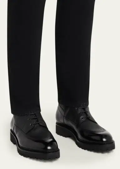 John Lobb Men's Peak Rubber-Sole Leather Lace-Up Boots | Thumbnail 2 John Lobb Men's Peak Rubber-Sole Leather Lace-Up Boots | Thumbnail 2