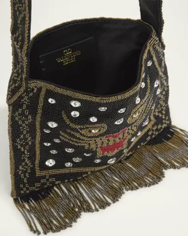 Valentino Garavani Nellcote Small Beaded Fringed Shoulder Bag | Thumbnail 4 Valentino Garavani Nellcote Small Beaded Fringed Shoulder Bag | Thumbnail 4