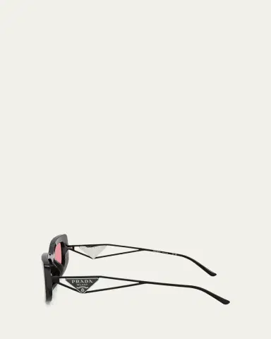Prada Triangle Logo Rectangle Acetate & Metal Sunglasses | Thumbnail 3 Prada Triangle Logo Rectangle Acetate & Metal Sunglasses | Thumbnail 3