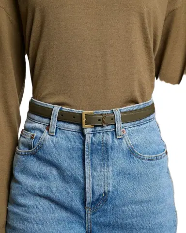 Saint Laurent YSL Monogram Leather Belt | Thumbnail 1 Saint Laurent YSL Monogram Leather Belt | Thumbnail 1
