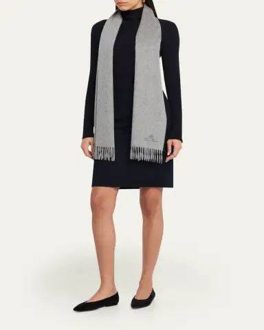 Loro Piana Cashmere Sciarpa Grande Fringe-Trim Scarf | Thumbnail 6 Loro Piana Cashmere Sciarpa Grande Fringe-Trim Scarf | Thumbnail 6