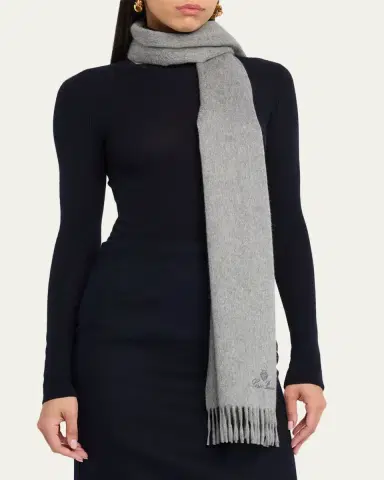 Loro Piana Cashmere Sciarpa Grande Fringe-Trim Scarf | Thumbnail 7 Loro Piana Cashmere Sciarpa Grande Fringe-Trim Scarf | Thumbnail 7