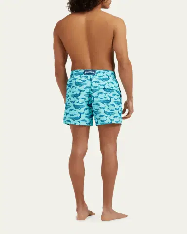 Vilebrequin Men's Whale-Print Recycled Swim Trunks | Thumbnail 3 Vilebrequin Men's Whale-Print Recycled Swim Trunks | Thumbnail 3