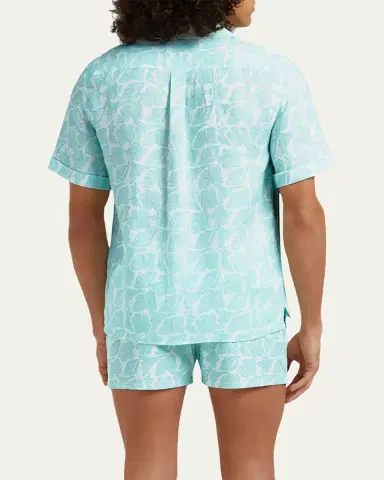 Vilebrequin Men's Seashells Linen Short-Sleeve Shirt | Thumbnail 3 Vilebrequin Men's Seashells Linen Short-Sleeve Shirt | Thumbnail 3